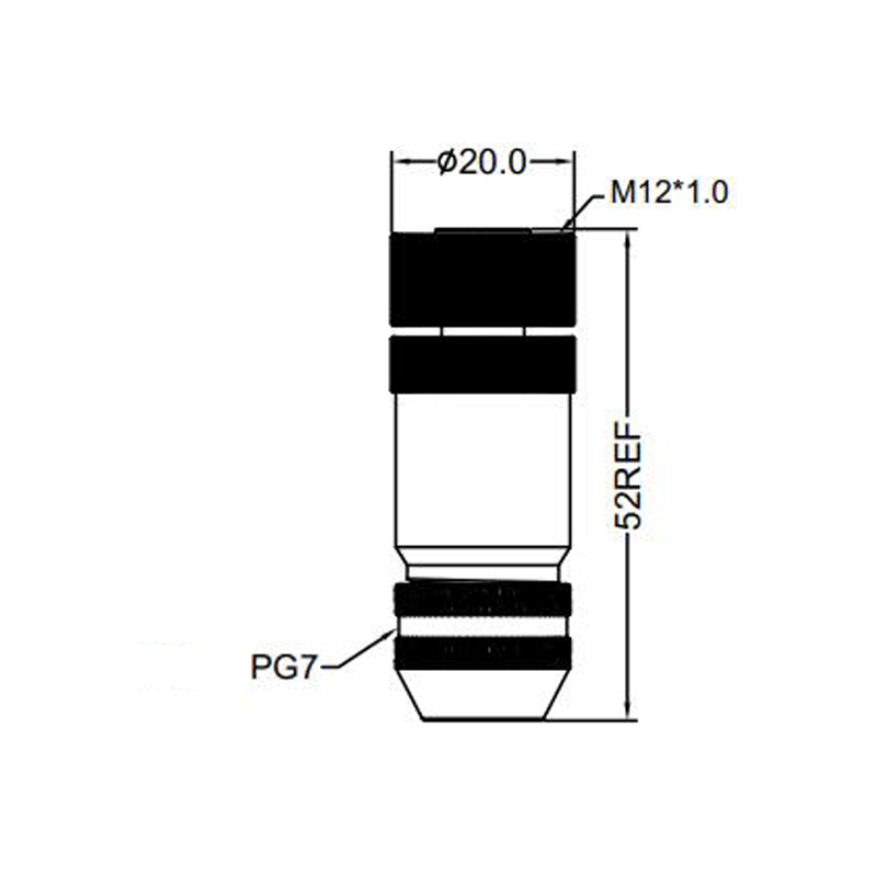 M12 3pins A code female straight metal assembly connector PG7 thread,shielded,brass with nickel plated housing,suitable cable diameter 4.0mm-6.0mm